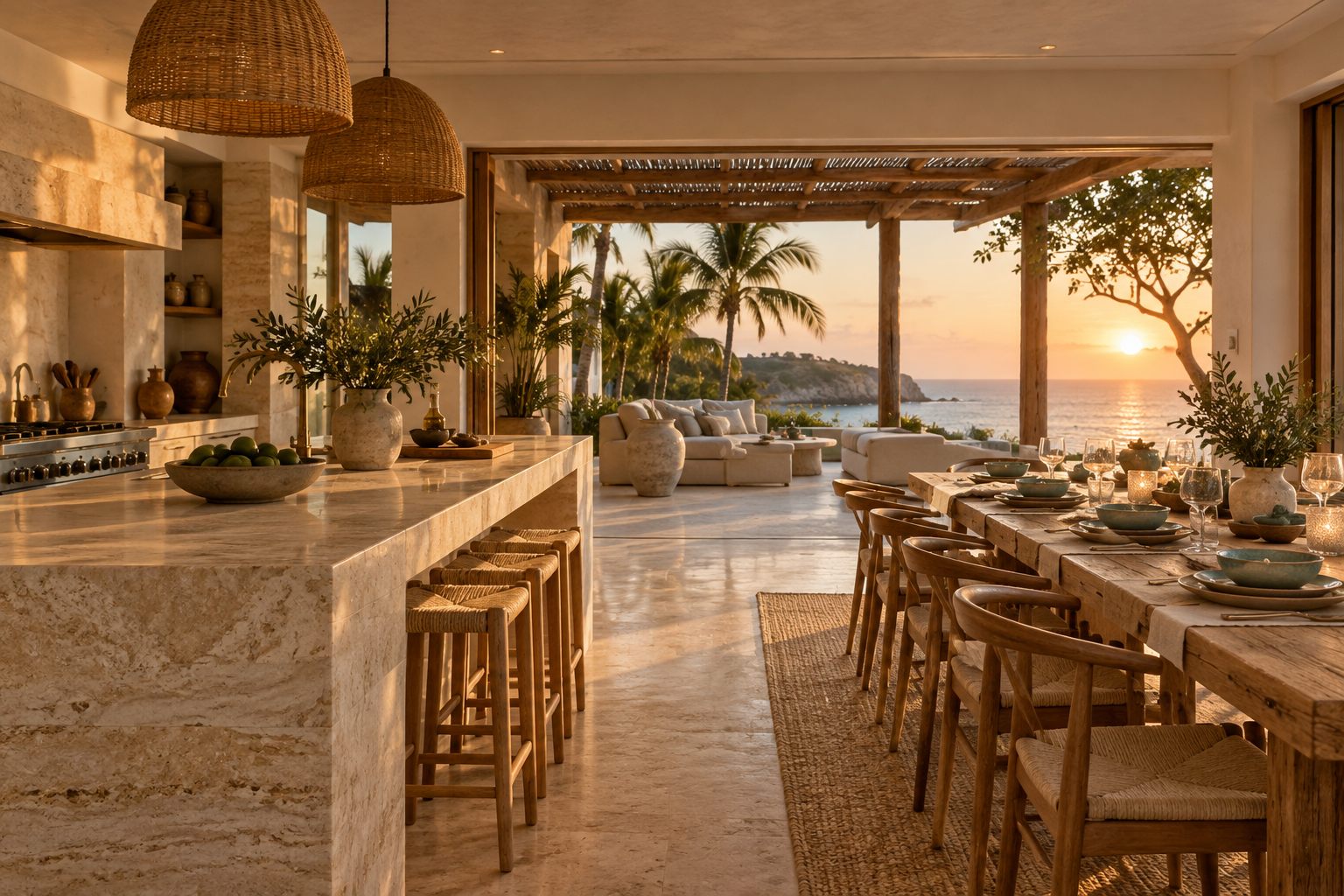 Kitchen and dining table