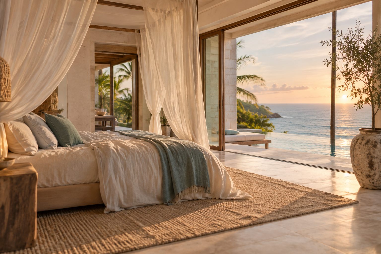 Master bedroom with ocean view