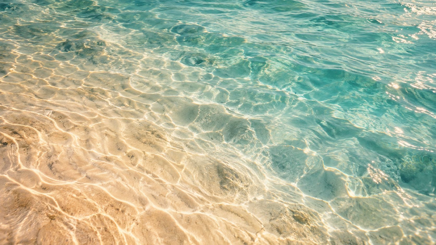 Turquoise lagoon seen from above