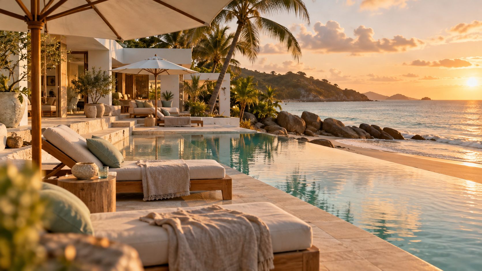 Terrace and pool